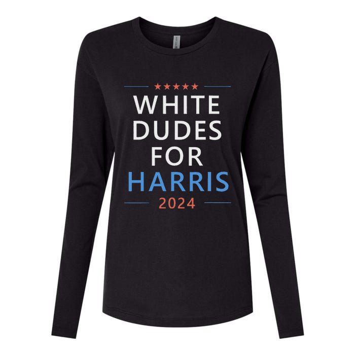 White Dudes For Harris 2024 Kamala Harris For President Womens Cotton Relaxed Long Sleeve T-Shirt