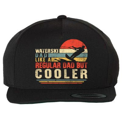 Waterski Dad Fathers Day Ski Lover Dad Water Skiing Rider Gift Wool Snapback Cap