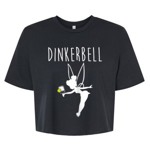 Womens Dinkerbell Funny Pickleball Bella+Canvas Jersey Crop Tee