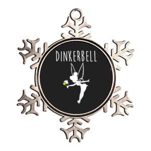 Womens Dinkerbell Funny Pickleball Metallic Star Ornament