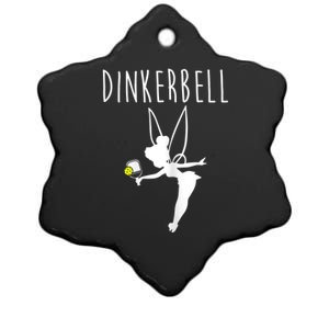 Womens Dinkerbell Funny Pickleball Ceramic Star Ornament