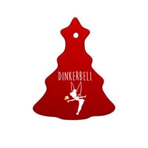 Womens Dinkerbell Funny Pickleball Ceramic Tree Ornament