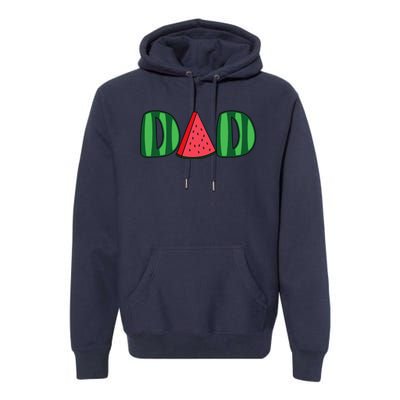 Watermelon Dad Fruitarian Lover Summer Father Fruit Slice Premium Hoodie