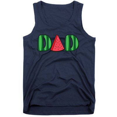 Watermelon Dad Fruitarian Lover Summer Father Fruit Slice Tank Top