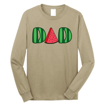 Watermelon Dad Fruitarian Lover Summer Father Fruit Slice Long Sleeve Shirt