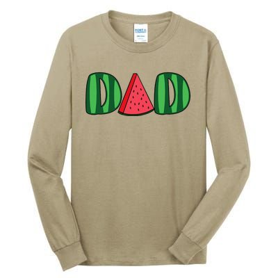 Watermelon Dad Fruitarian Lover Summer Father Fruit Slice Tall Long Sleeve T-Shirt