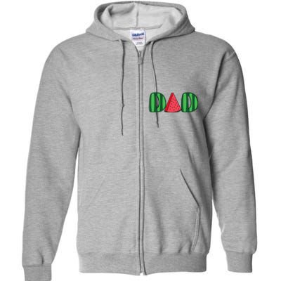 Watermelon Dad Fruitarian Lover Summer Father Fruit Slice Full Zip Hoodie