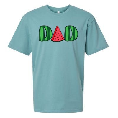 Watermelon Dad Fruitarian Lover Summer Father Fruit Slice Sueded Cloud Jersey T-Shirt