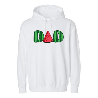 Watermelon Dad Fruitarian Lover Summer Father Fruit Slice Garment-Dyed Fleece Hoodie