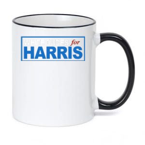 White Dudes For Kamala Harris 11oz Black Color Changing Mug