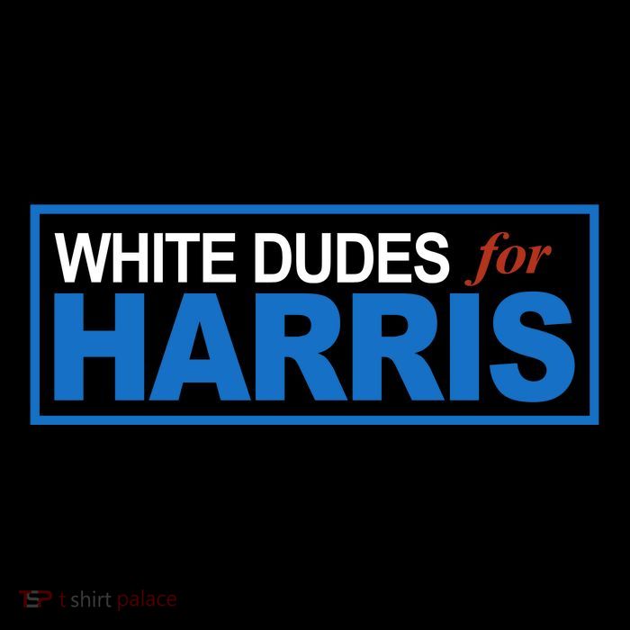 White Dudes For Kamala Harris Drawstring Bag