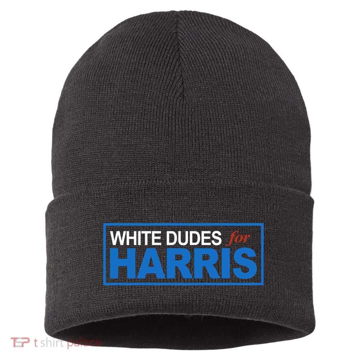 White Dudes For Kamala Harris Sustainable Knit Beanie