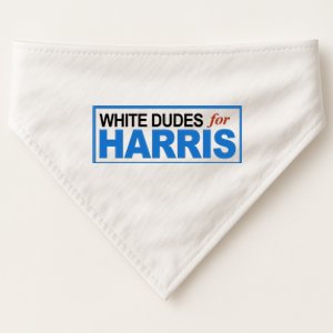 White Dudes For Kamala Harris USA-Made Doggie Bandana