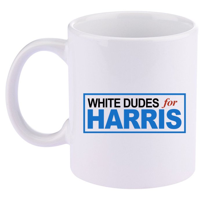 White Dudes For Kamala Harris 11oz C Handle Ceramic Mug