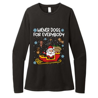 Wiener Dogs For Everybody Santa Funny Christmas Dachshund Gift Womens CVC Long Sleeve Shirt