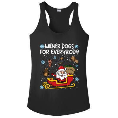 Wiener Dogs For Everybody Santa Funny Christmas Dachshund Gift Ladies PosiCharge Competitor Racerback Tank