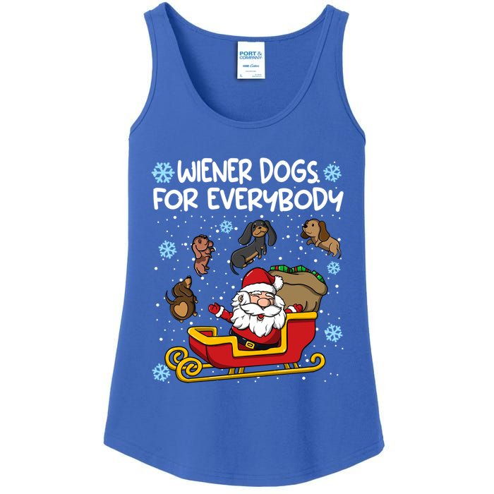 Wiener Dogs For Everybody Santa Funny Christmas Dachshund Gift Ladies Essential Tank