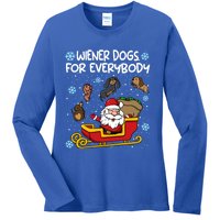 Wiener Dogs For Everybody Santa Funny Christmas Dachshund Gift Ladies Long Sleeve Shirt