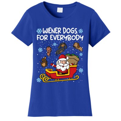 Wiener Dogs For Everybody Santa Funny Christmas Dachshund Gift Women's T-Shirt