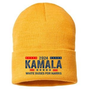 White Dudes For Kamala Harris 2024 For President Election Sustainable Knit Beanie