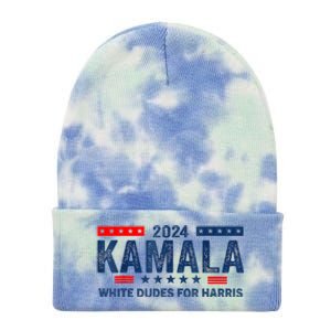 White Dudes For Kamala Harris 2024 For President Election Tie Dye 12in Knit Beanie