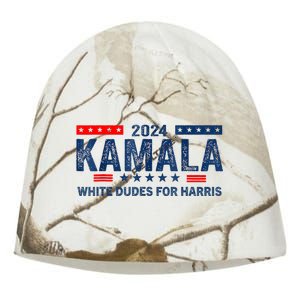 White Dudes For Kamala Harris 2024 For President Election Kati - Camo Knit Beanie