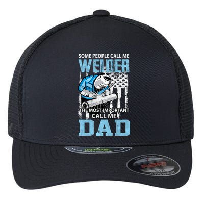 Welder Dad Fathers Day Funny Daddy Welding Dad Great Gift Flexfit Unipanel Trucker Cap