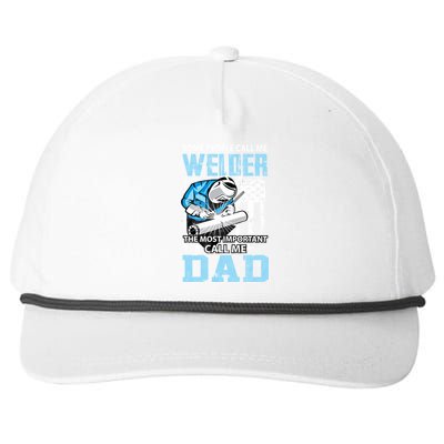 Welder Dad Fathers Day Funny Daddy Welding Dad Great Gift Snapback Five-Panel Rope Hat