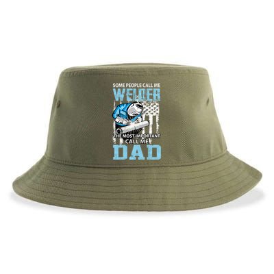 Welder Dad Fathers Day Funny Daddy Welding Dad Great Gift Sustainable Bucket Hat