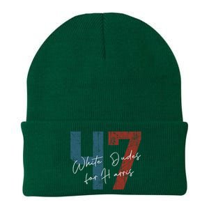 White Dudes For Harris Kamala Harris 2024 47th President Knit Cap Winter Beanie