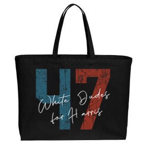 White Dudes For Harris Kamala Harris 2024 47th President Cotton Canvas Jumbo Tote