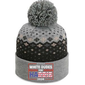 White Dudes For Harris 2024 The Baniff Cuffed Pom Beanie