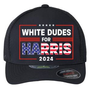 White Dudes For Harris 2024 Flexfit Unipanel Trucker Cap