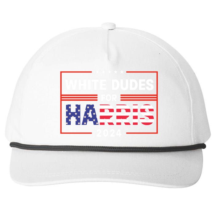 White Dudes For Harris 2024 Snapback Five-Panel Rope Hat