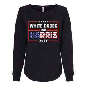 White Dudes For Harris 2024 Womens California Wash Sweatshirt