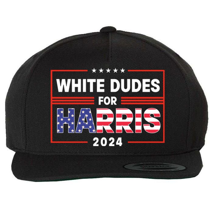 White Dudes For Harris 2024 Wool Snapback Cap