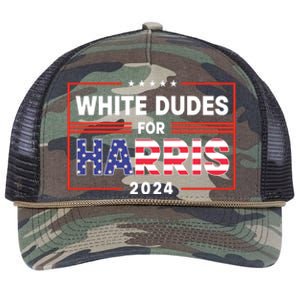 White Dudes For Harris 2024 Retro Rope Trucker Hat Cap