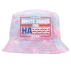 White Dudes For Harris 2024 Tie-Dyed Bucket Hat