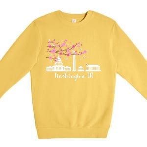 Washington Dc Funny Gift Cherry Blossoms Memorial Monut Meaningful Gift Premium Crewneck Sweatshirt