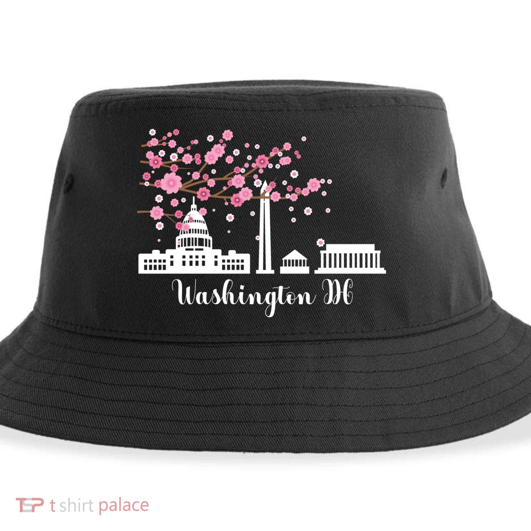 Washington Dc Funny Gift Cherry Blossoms Memorial Monut Meaningful Gift Sustainable Bucket Hat