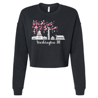 Washington Dc Funny Gift Cherry Blossoms Memorial Monut Meaningful Gift Cropped Pullover Crew