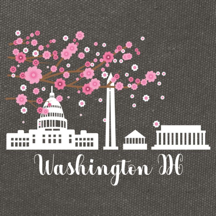 Washington Dc Funny Gift Cherry Blossoms Memorial Monut Meaningful Gift Cotton Canvas Backpack