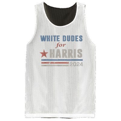 White Dudes For Kamala Harris 2024 47th President Mesh Reversible Basketball Jersey Tank