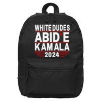 White Dudes For Trump Kamala Harris 2024 Support 16 in Basic Backpack