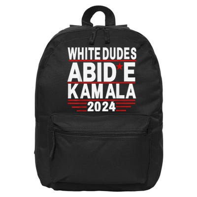 White Dudes For Trump Kamala Harris 2024 Support 16 in Basic Backpack