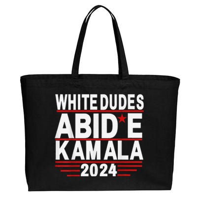 White Dudes For Trump Kamala Harris 2024 Support Cotton Canvas Jumbo Tote