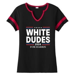 White Dudes For Harris 2024 Ladies Halftime Notch Neck Tee