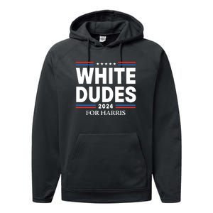 White Dudes For Harris 2024 Performance Fleece Hoodie