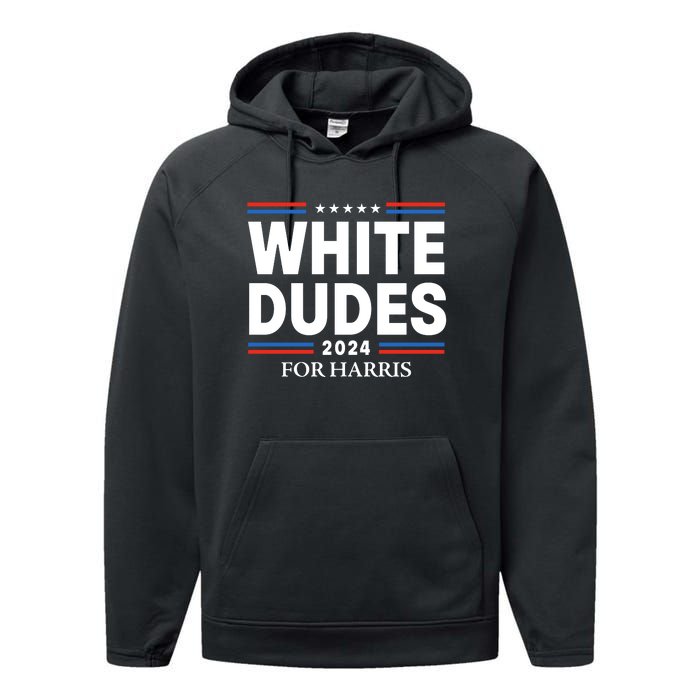 White Dudes For Harris 2024 Performance Fleece Hoodie