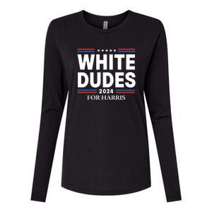 White Dudes For Harris 2024 Womens Cotton Relaxed Long Sleeve T-Shirt